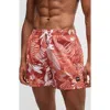 Hugo Boss Boss Piranha Floral Swim Trunks In Bright Orange