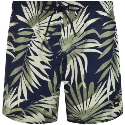 Hugo Boss Boss Piranha Swim Shorts Navy In Blue
