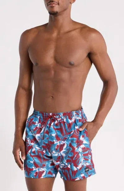 Hugo Boss Boss Piranha Swim Trunks In Med Red