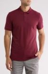 Hugo Boss Boss Piro Cotton Polo In Burgundy