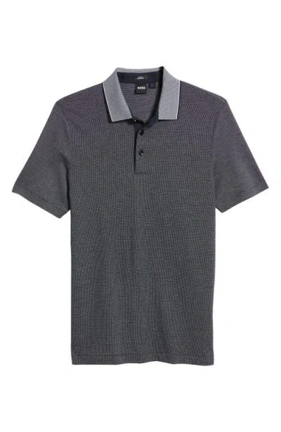 Hugo Boss Boss Pitton Slim Fit Mercerized Cotton Polo In 001-black