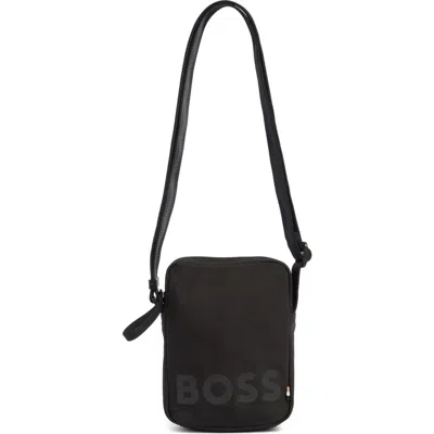 Hugo Boss Boss Pixel Logo Crossbody Bag In Black