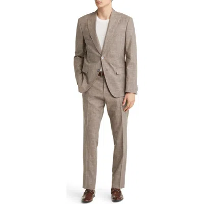 Hugo Boss Boss Plaid Cotton & Wool Blend Suit In Gray