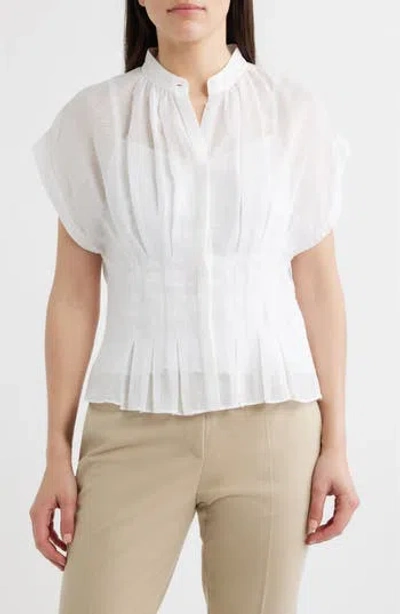 Hugo Boss Boss Pleat Woven Shirt In White
