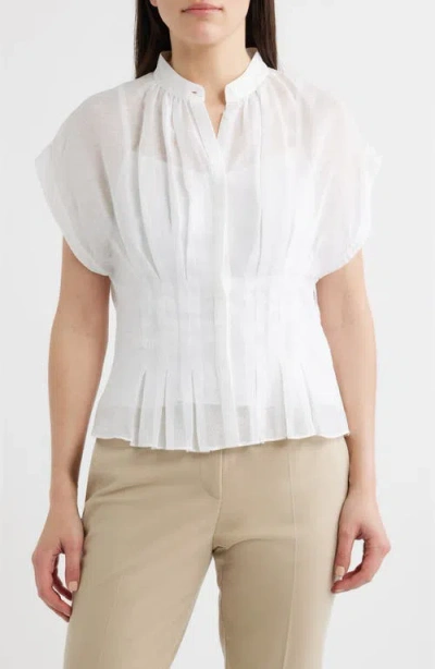 Hugo Boss Boss Pleat Woven Shirt In White