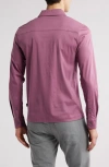 Hugo Boss Boss Pleins Long Sleeve Polo In Bright Purple