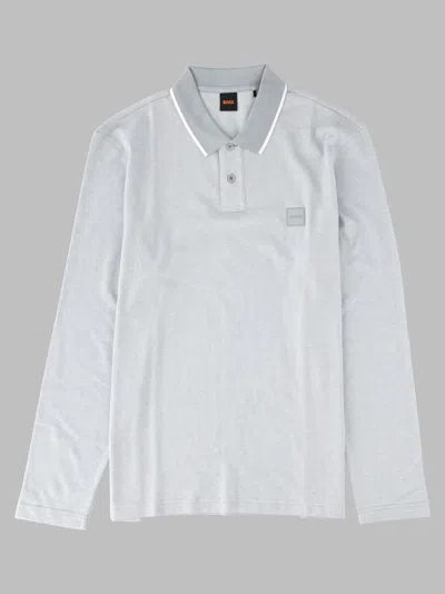 Hugo Boss Boss Polo A Manica Lunga Con Logo In White
