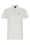 Hugo Boss White Stretch Cotton Polo Shirt In Gray