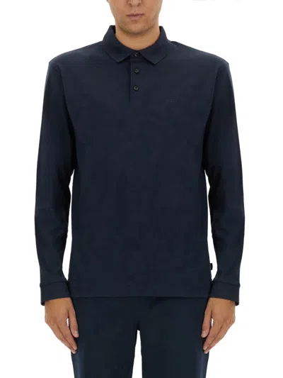 Hugo Boss Boss Polo In Cotone In Blue