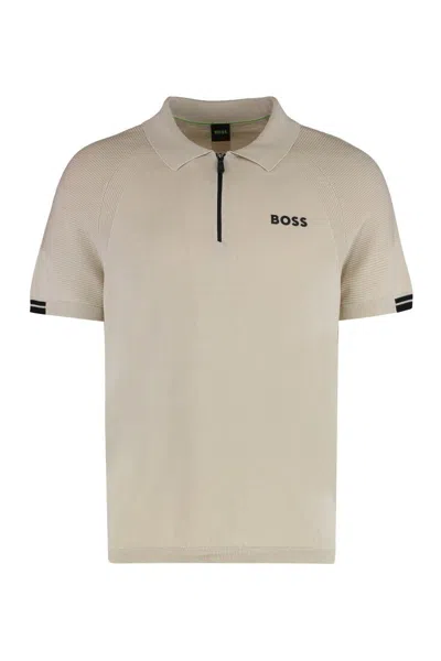 Hugo Boss Boss Polo K Perform Max In Mixed Cotton In White