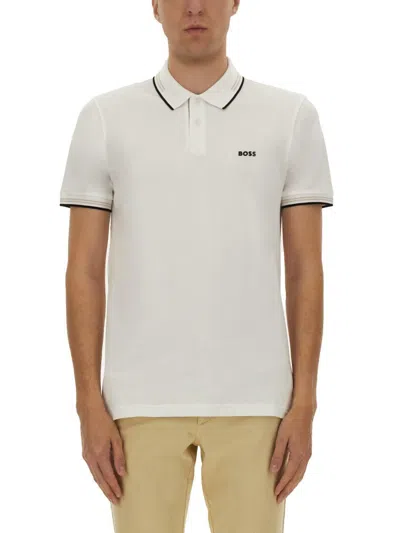 Hugo Boss Men's Paddy Pro Short Sleeve Polo Shirt, Blanc Cream In Weiss