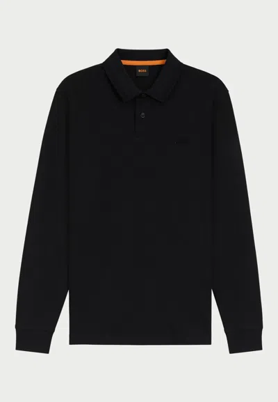 Hugo Boss Boss Polo Pe_interlock_long In Black