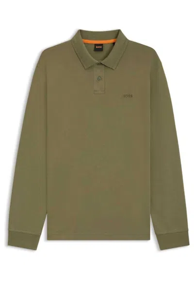 Hugo Boss Boss Polo Pe_interlock_long In Green