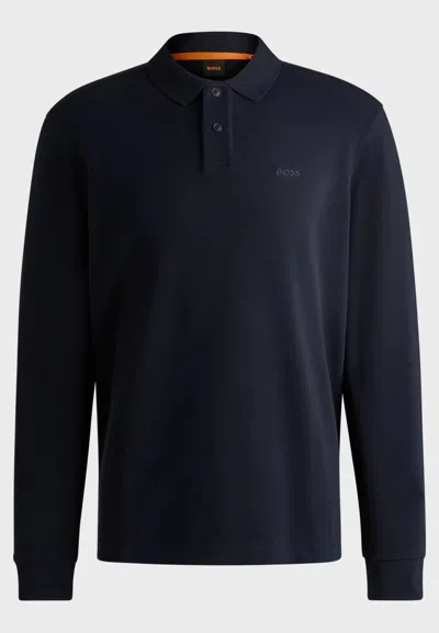 Hugo Boss Boss Polo Petempestolong In Blue