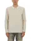 Hugo Boss Beige Solid Shirt Collar Polo In Neutral