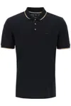 Hugo Boss Contrast Trim Parlay Polo Shirt In Black