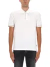 Hugo Boss Polo Shirt With Ribbed Cuffs And Short Sleeves In White