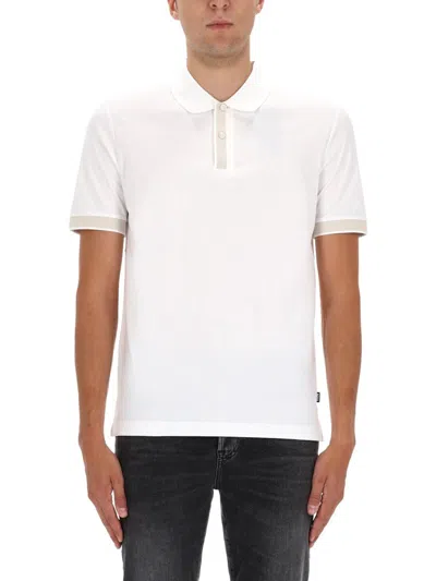HUGO BOSS BOSS POLO SHIRT WITH MACHINED DETAILS