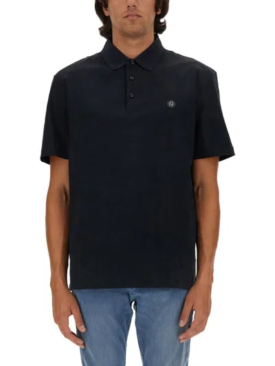 Hugo Boss Logo-patch Polo Shirt In Blue