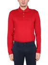 Hugo Boss Boss Men Polo With Logo Embroidery In Red
