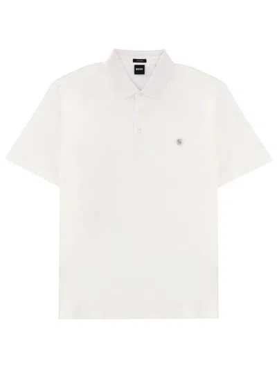 Hugo Boss Boss Polo With Logo In White