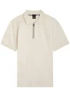 Hugo Boss Boss Polston Half-zip Cotton Polo Shirt In Beige
