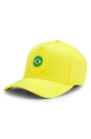 Hugo Boss Boss Poulin Lux Flag Patch Adjustable Baseball Cap In Yellow