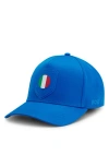 Hugo Boss Boss Poulin Lux Flag Patch Adjustable Baseball Cap In Orange