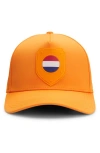 Hugo Boss Boss Poulin Lux Flag Patch Adjustable Baseball Cap In Transparent