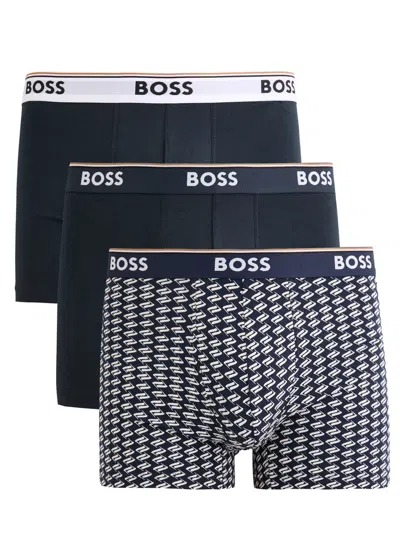 Hugo Boss Boss Power Stretch-cotton Boxer Briefs In Black