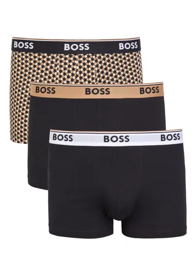 Hugo Boss Boss Power Stretch-cotton Boxer Trunks In Black