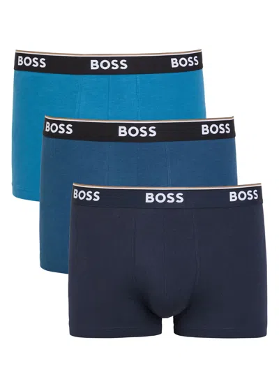 Hugo Boss Boss Power Stretch-cotton Boxer Trunks In Multi