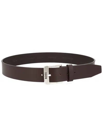 Hugo Boss Boss Premium 4 Cm Leather Belt For Men In Brown