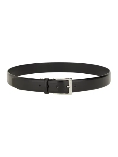 Hugo Boss Boss Premium Leather Belt For Men In Black