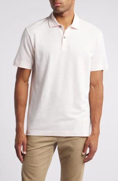 Hugo Boss Boss Press Cotton And Linen Polo In Light/pastel Pink