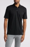 Hugo Boss Boss Press Lyocell & Cotton Polo In Black