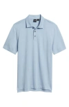 Hugo Boss Boss Press Lyocell & Cotton Polo In Light Blue