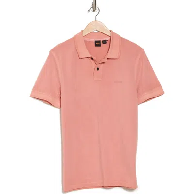 Hugo Boss Boss Prime Cotton Polo In Pink