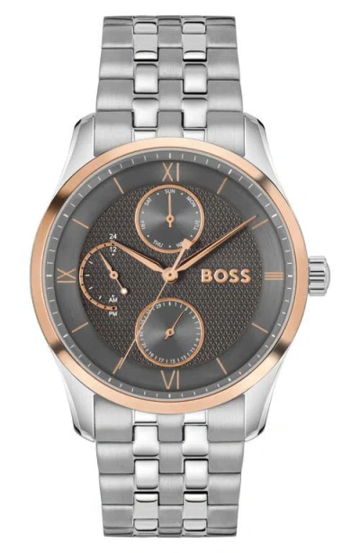 Hugo Boss Boss Principle Master Chronograph Watch, 41mm In Gray