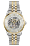 Hugo Boss Boss Principle Skeleton Automatic Bracelet Watch, 41mm In Silver White