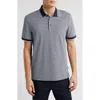 Hugo Boss Boss Prout Tipped Cotton Piqué Polo In Dark Blue