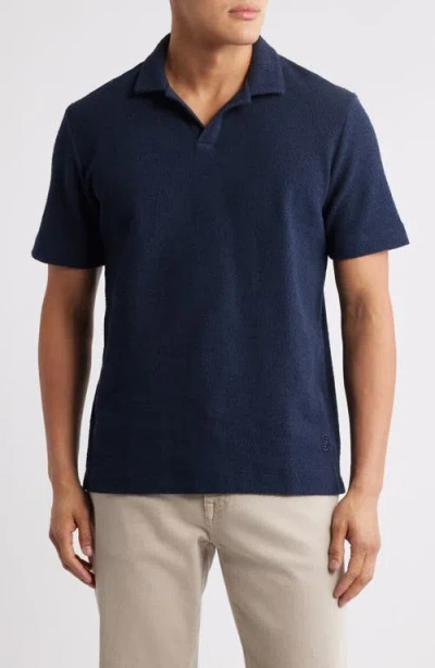 Hugo Boss Boss Pye Johnny Collar Cotton Polo In Blue