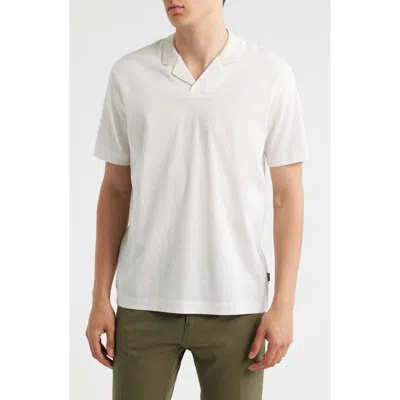 Hugo Boss Boss Pye Textured Johnny Collar Polo In White
