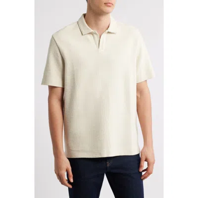 Hugo Boss Boss Pye Textured Johnny Collar Polo In Open White