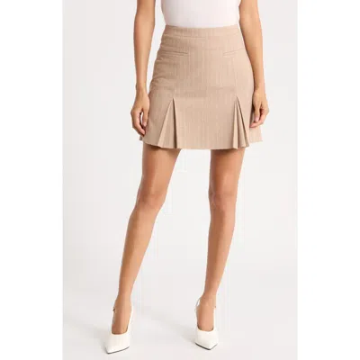Hugo Boss Boss Ramola Pinstripe Miniskirt In Neutral