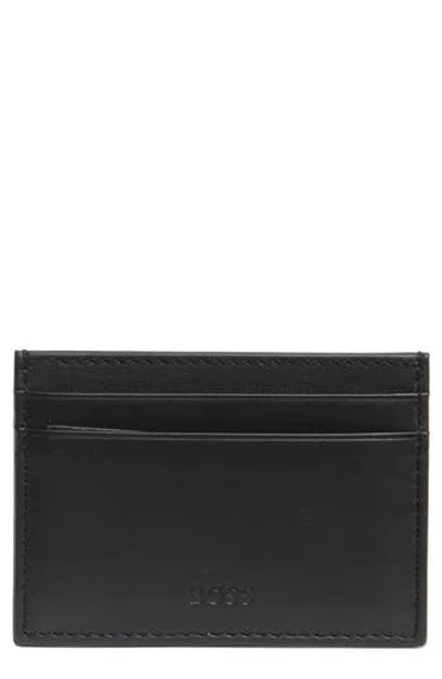 Hugo Boss Boss Randy Leather Card Case In Black