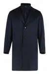 Hugo Boss Boss Regular Fit Coat In Wool And Cashmere In Multi