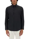 Hugo Boss Robbie Regular Fit Button-up Performance Shirt In Black