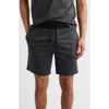 Hugo Boss Interlock-cotton Pajama Shorts With Monogram Print In Black Multi