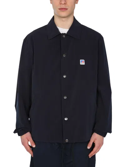Hugo Boss Boss Relaxed Fit Jacket With Boss X Russell Athletic Logo In Blue